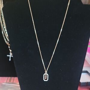 Pretty Bird 18k Plated White Gold Encases Star Pava Necklace